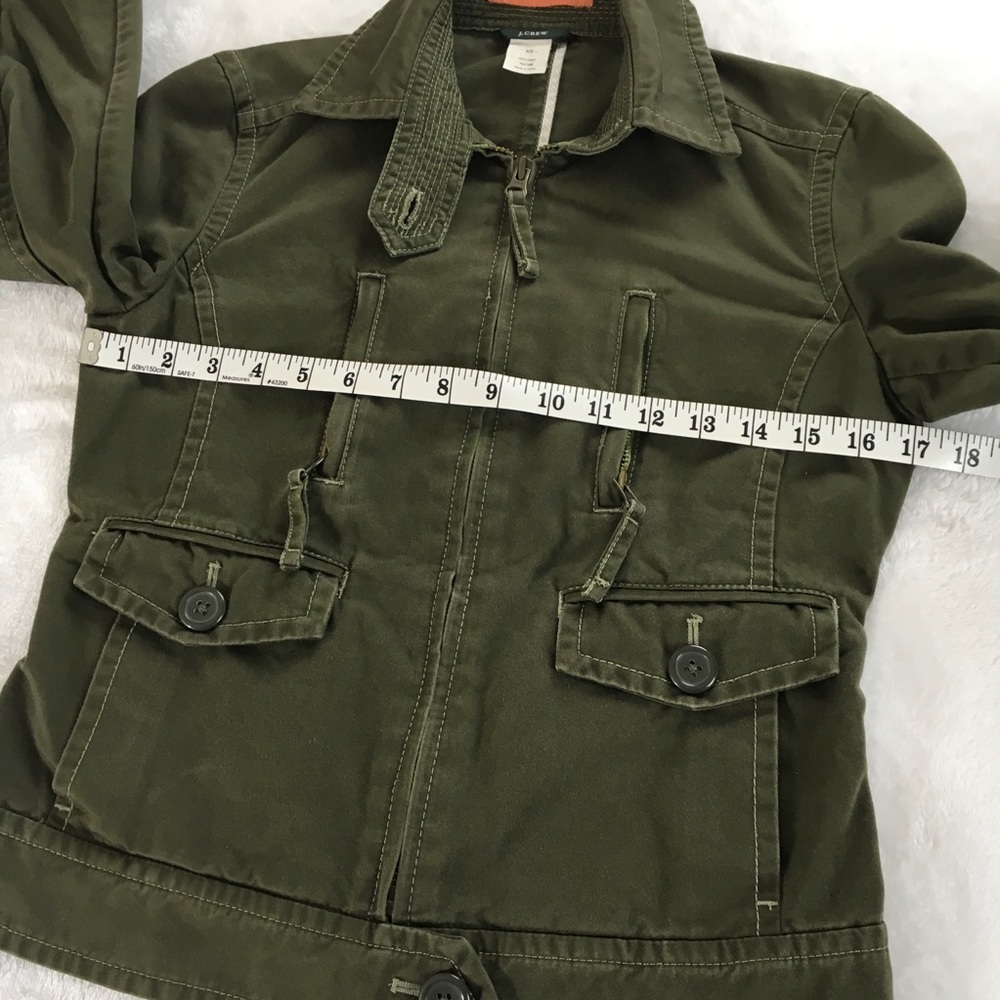 J Crew Military Green Blazer Jacket 100% Cotton XS - Picture 7 of 8